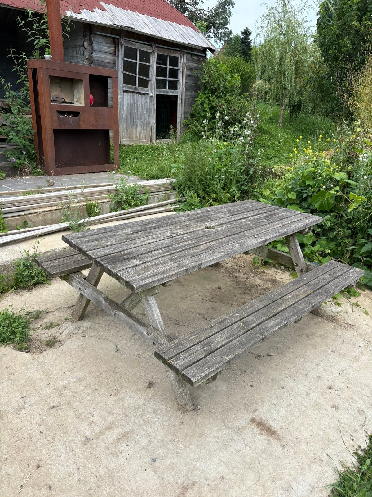 Picknicktafel, Ophalen, Gebruikt