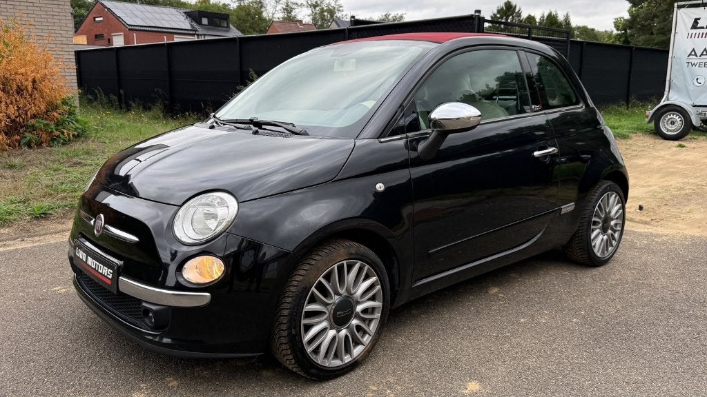 Fiat 500c 1.2 i | Pack Emizione - Euro 6 | Zeer Nette Staat, Auto's, Fiat, Cabriolet, Leder en Stof, Zwart, Bedrijf