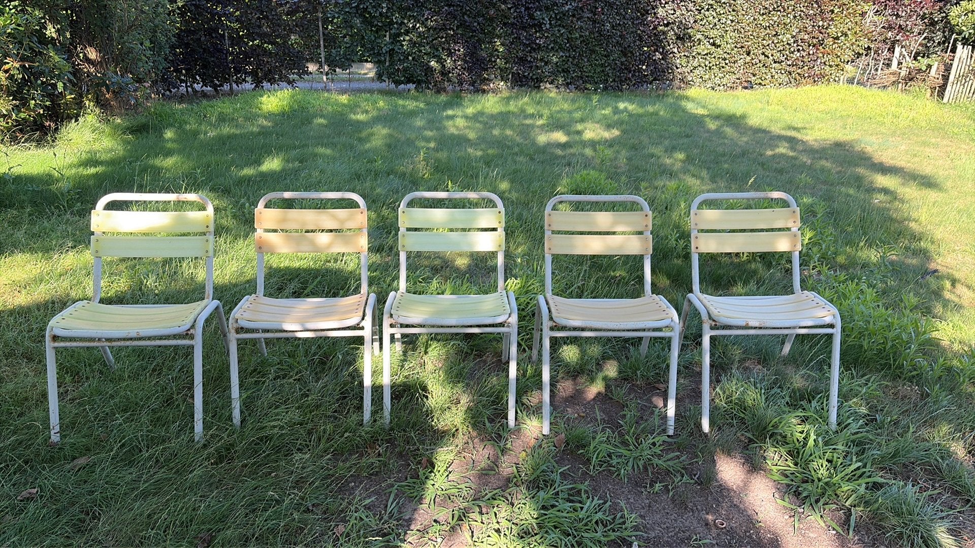 6 Terras stoelen, Ophalen, Gebruikt, Kunststof