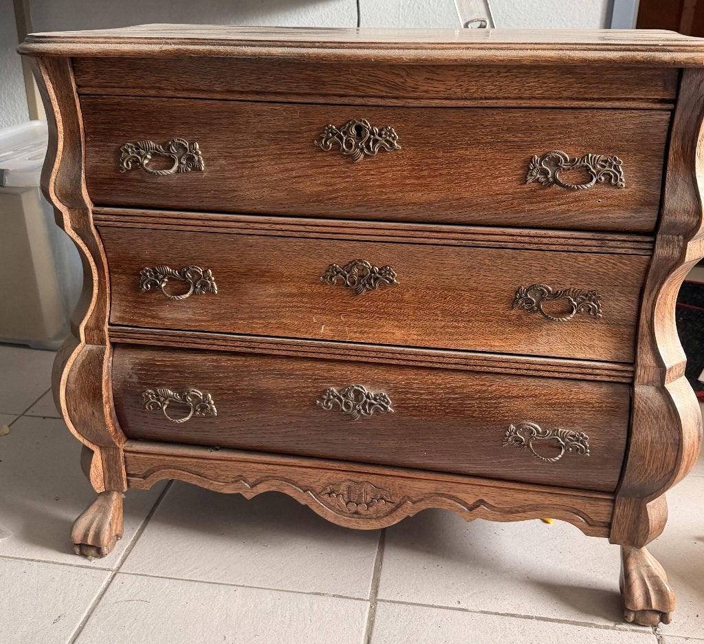 Antieke Eiken Commode met Klauwpootjes, Antiek en Kunst, Ophalen
