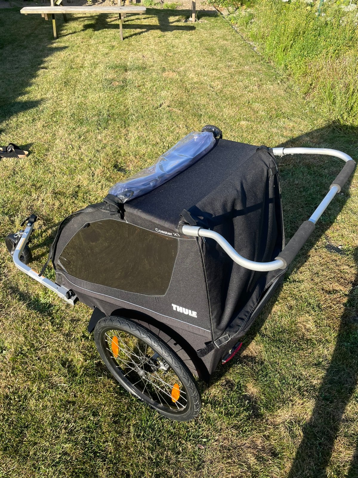 Thule Coaster XT fietskar, Fietsen en Brommers, Ophalen, Zo goed als nieuw, Kinderkar, Opvouwbaar