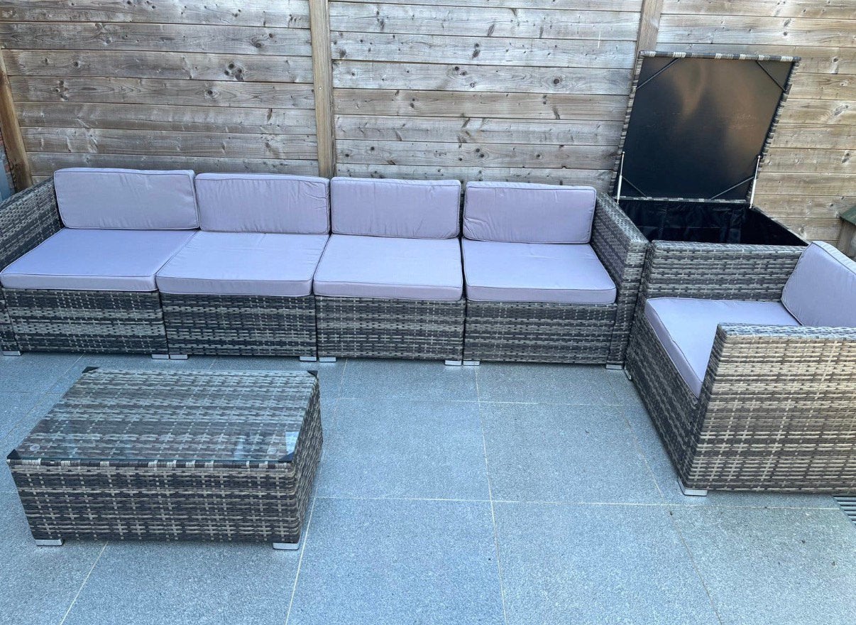 Nouvel ensemble/salon de jardin en osier, Neuf, Banque, 5 places, Osier
