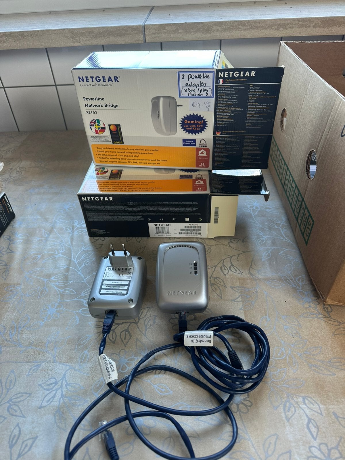 NETGEAR XE102 Powerline Network Bridge (Set van 2), Computers en Software, Ophalen of Verzenden, Gebruikt