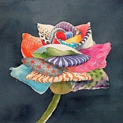 Kunsthandel Gennep - "Multicoulor Rose 1", Antiquités & Art, Art | Peinture | Moderne, Enlèvement ou Envoi, Signé, Aquarelle