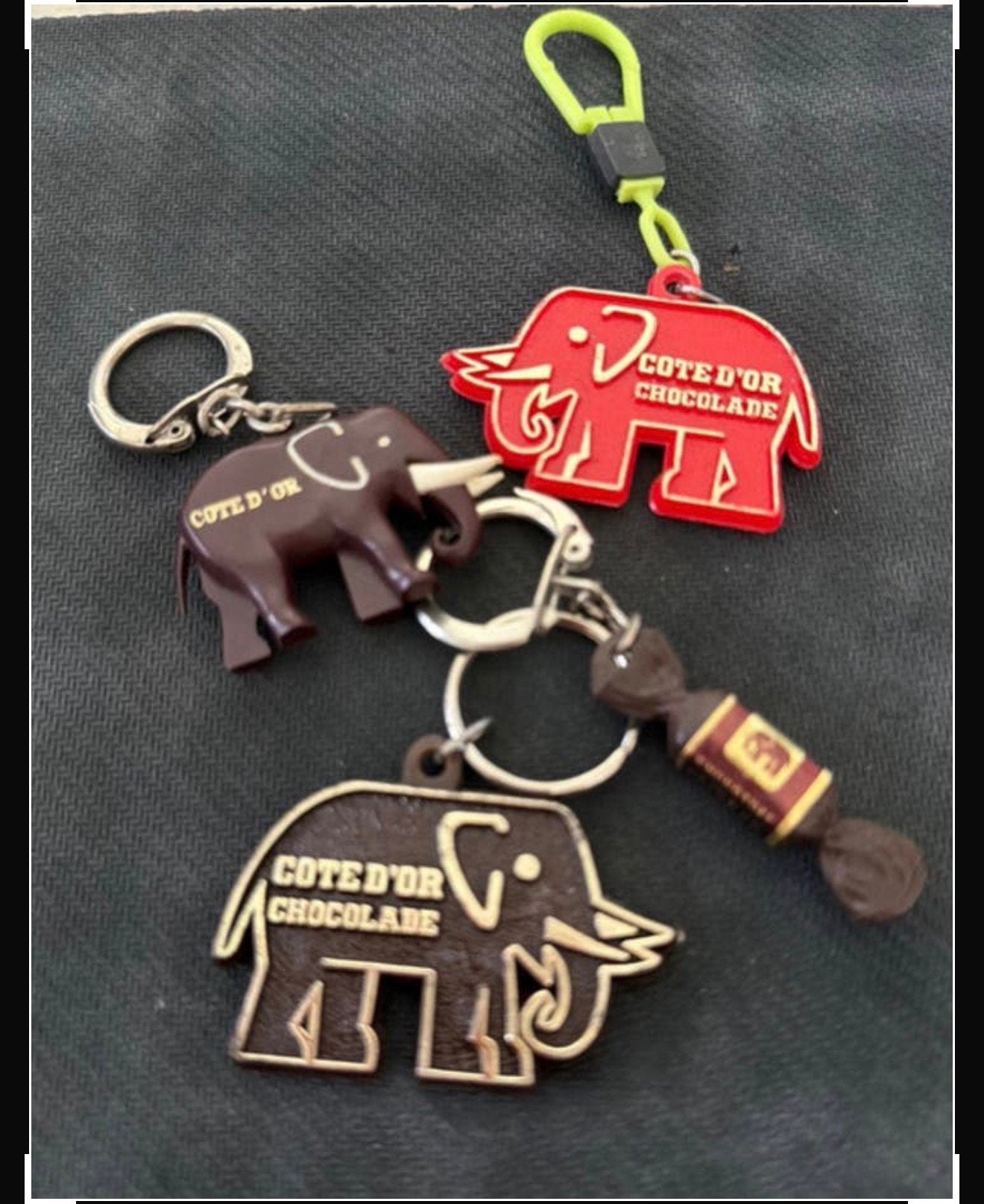 Leuke set van 4 vintage Côte d’Or Chocolade sleutelhangers., Verzamelen, Sleutelhangers, Zo goed als nieuw, Merk, Verzenden