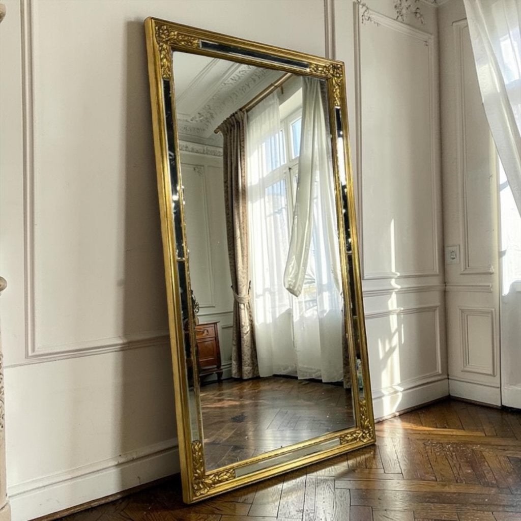 vintage XL hoge gouden spiegel DEKNUDT, Ophalen