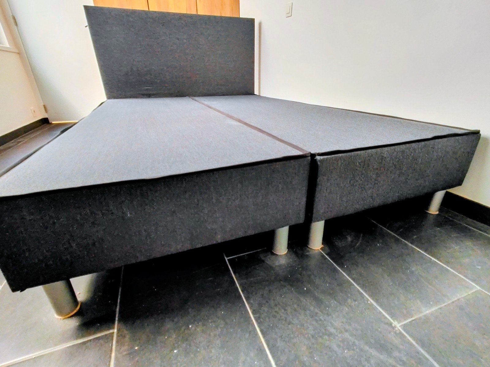 Tweepersoons boxspringset grijs Alta 140x200, Maison & Meubles, Chambre à coucher | Lits boxsprings, Neuf, 140 cm, 200 cm, Deux personnes
