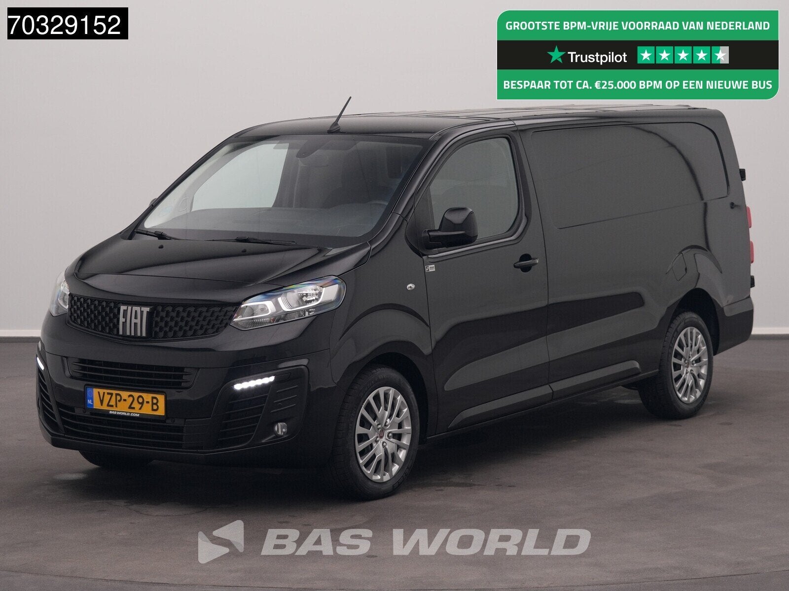 Fiat Scudo 145pk Automaat L3H1 Navi Airco Cruise Camera CarP, Auto's, Stof, 4 cilinders, Zwart, Bedrijf