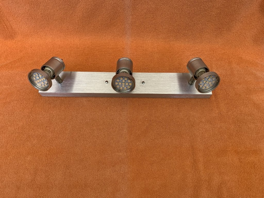 3-lichts LED opbouwspot / spotlamp – RVS, Maison & Meubles, Lampes | Spots, Source lumineuse incluse, Enlèvement ou Envoi, Autres matériaux