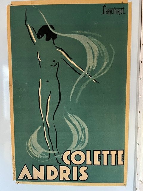 Affiche vintage originale de Colette Andris.  Pierre Thiriot, Collections, Posters & Affiches, Utilisé, Enlèvement