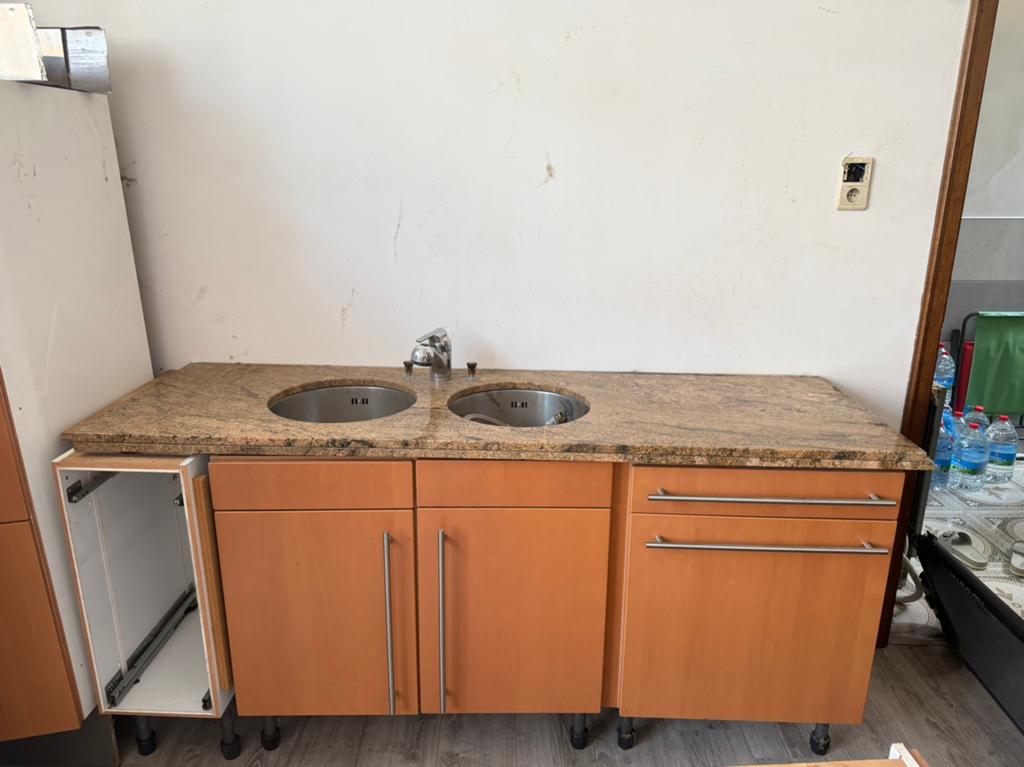 Volledige keuken + 2 koelkasten + granieten werkblad, Enlèvement, Utilisé, Autres matériaux, Autres types