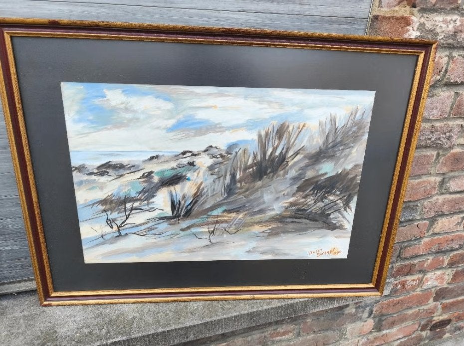 Aquarelle signe jules bossuyt 1970, Antiek en Kunst, Ophalen of Verzenden, Aquarel