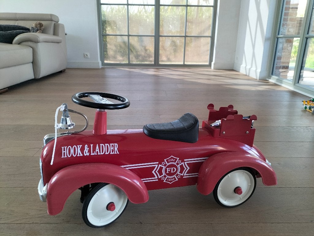 metalen brandweerwagen loopauto., Ophalen, Gebruikt