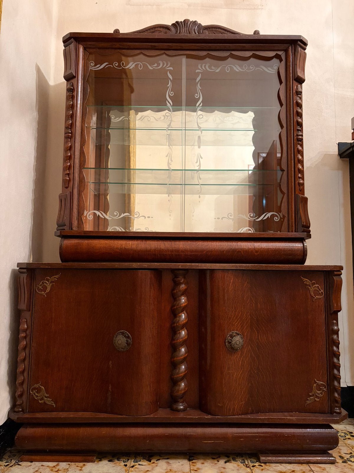 Meuble vaissellier ancien buffet vitrine, Enlèvement