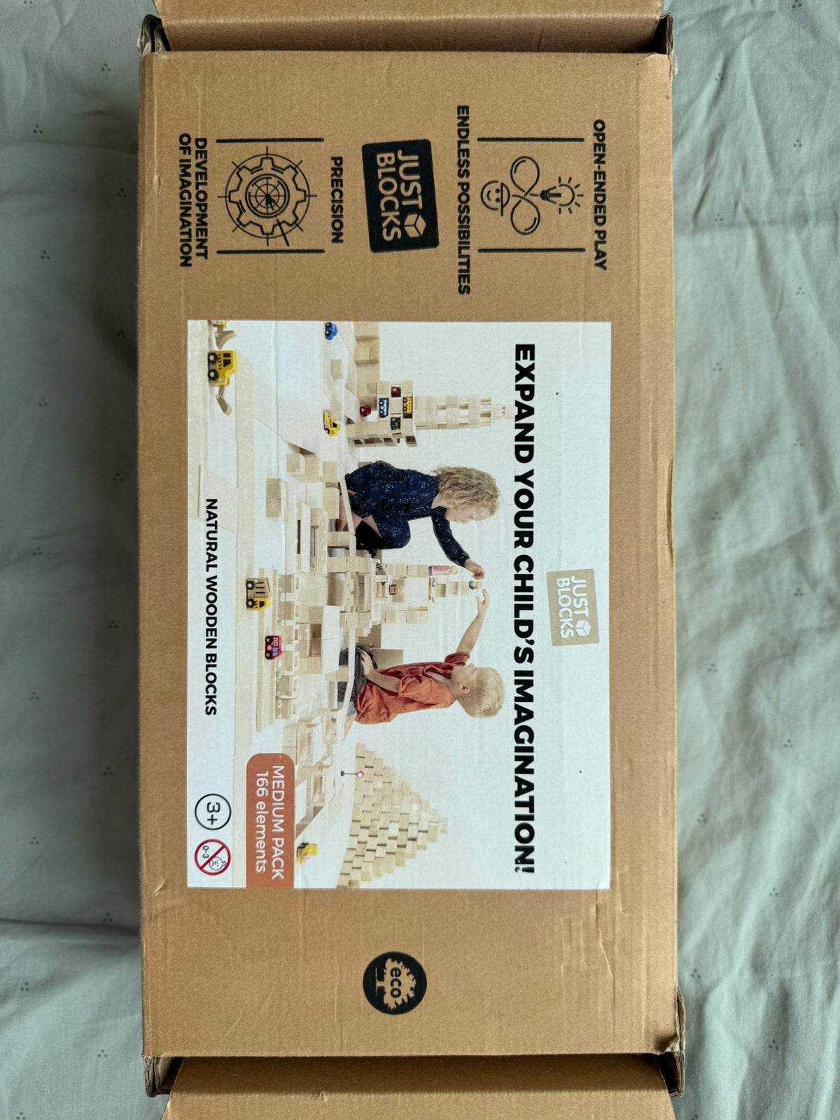 Houten blokken Just Blocks medium, Maison & Meubles, Accessoires pour la Maison | Porte-journaux & Porte-revues, Enlèvement, Comme neuf