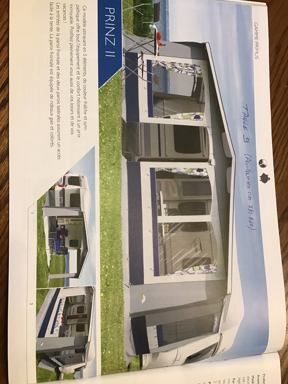 A vendre ,Auvent caravane DWT t:9 beige /bleu, Particulier, Auvent