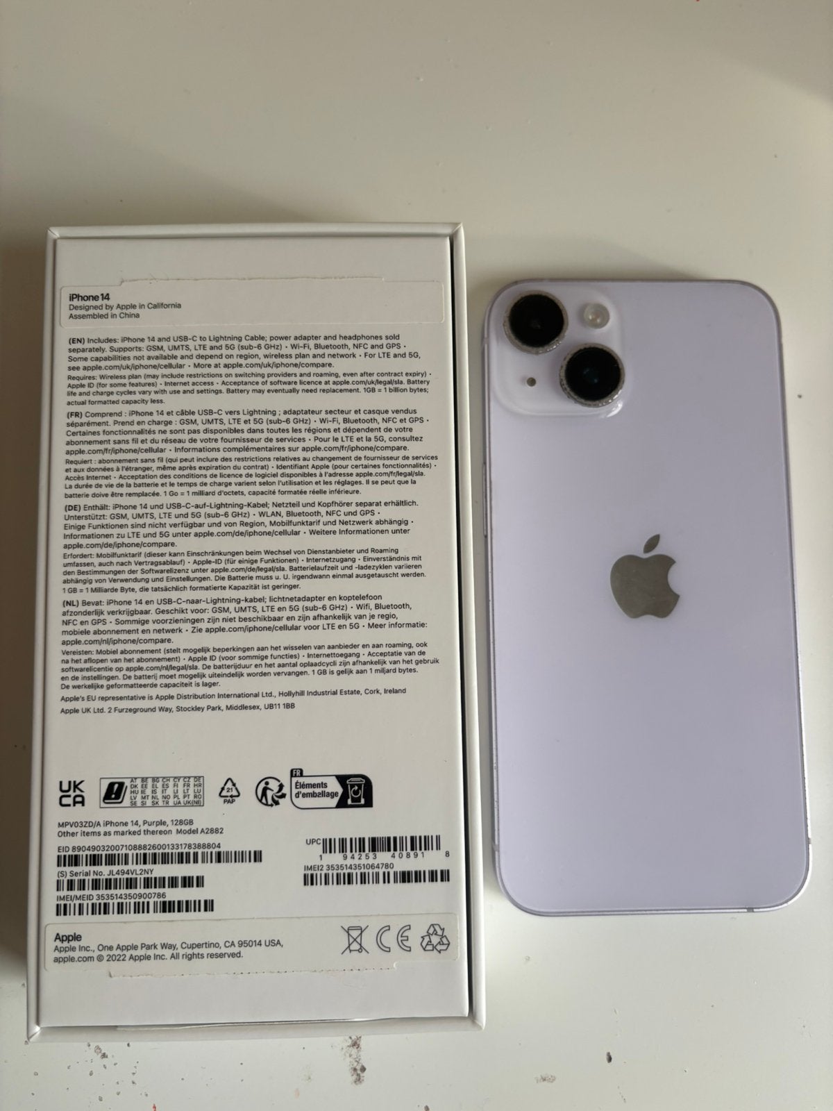 iPhone 14 violet clair, Télécoms, Téléphonie mobile | Apple iPhone, 128 GB, 78 %, Enlèvement, Utilisé