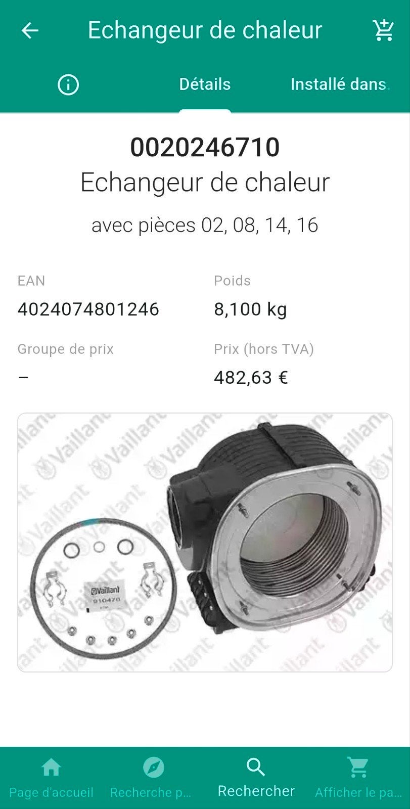 Echangeur de chaleur Vaillant ecoTEC Pure (100% neuf), Enlèvement ou Envoi, Neuf