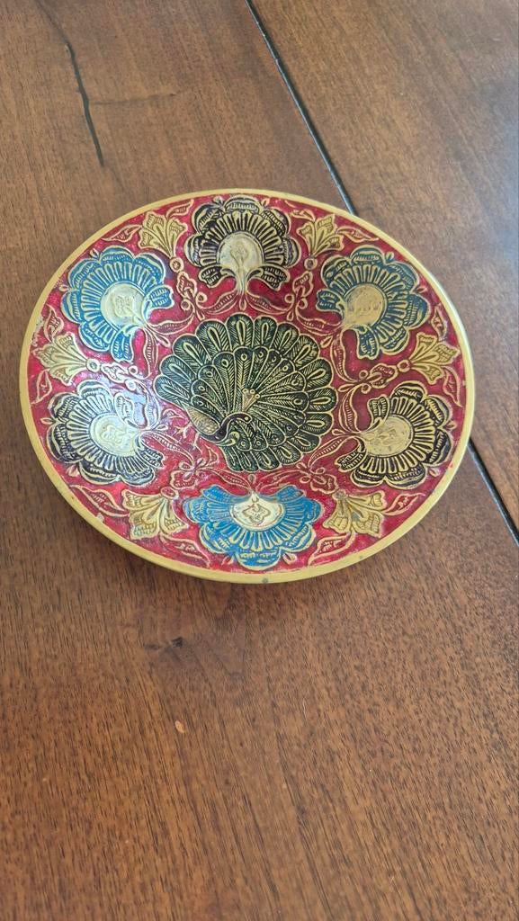 Vintage koper schoteltje pauw, Ophalen