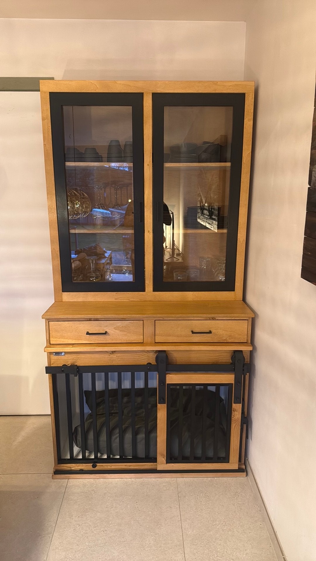 Buffetkast met Hondenbench op maat gemaakt., 100 tot 150 cm, Nieuw, Met lade(s), 50 tot 75 cm