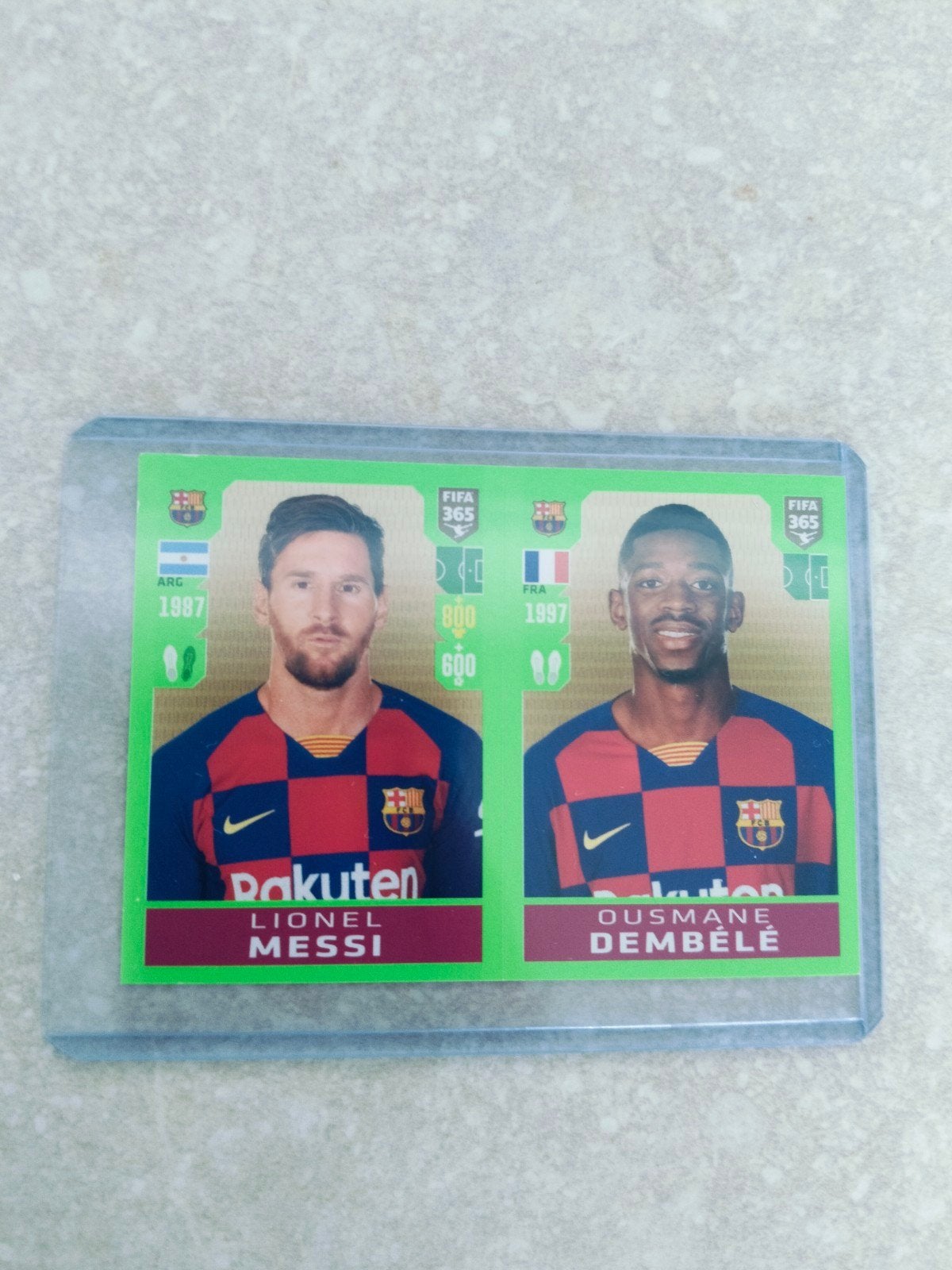 Lionel Messi & Dembélé sticker Barcelona FIFA 365, Ophalen of Verzenden
