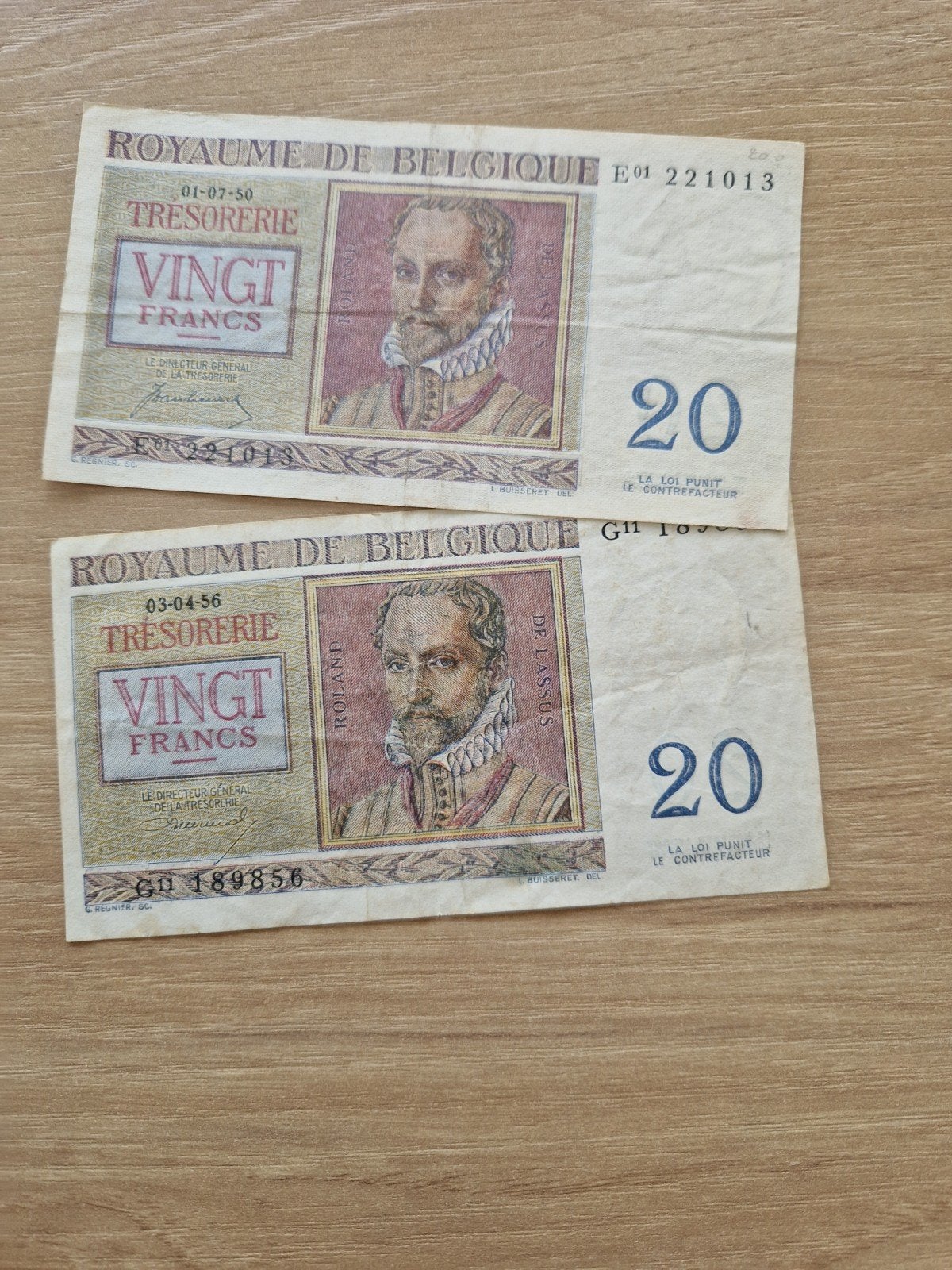 20 frank 1950 en 1956, Ophalen of Verzenden