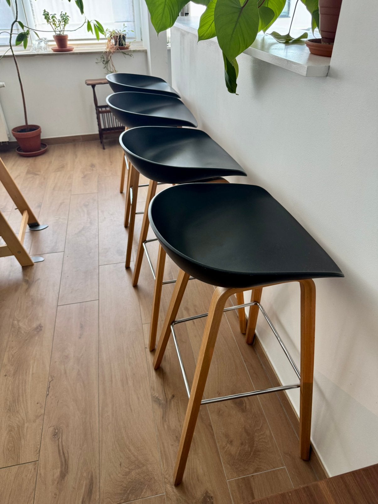 Tabourets de bar, Maison & Meubles, Tabourets de bar, Avec repose-pieds, 4 tabourets, Comme neuf, Enlèvement