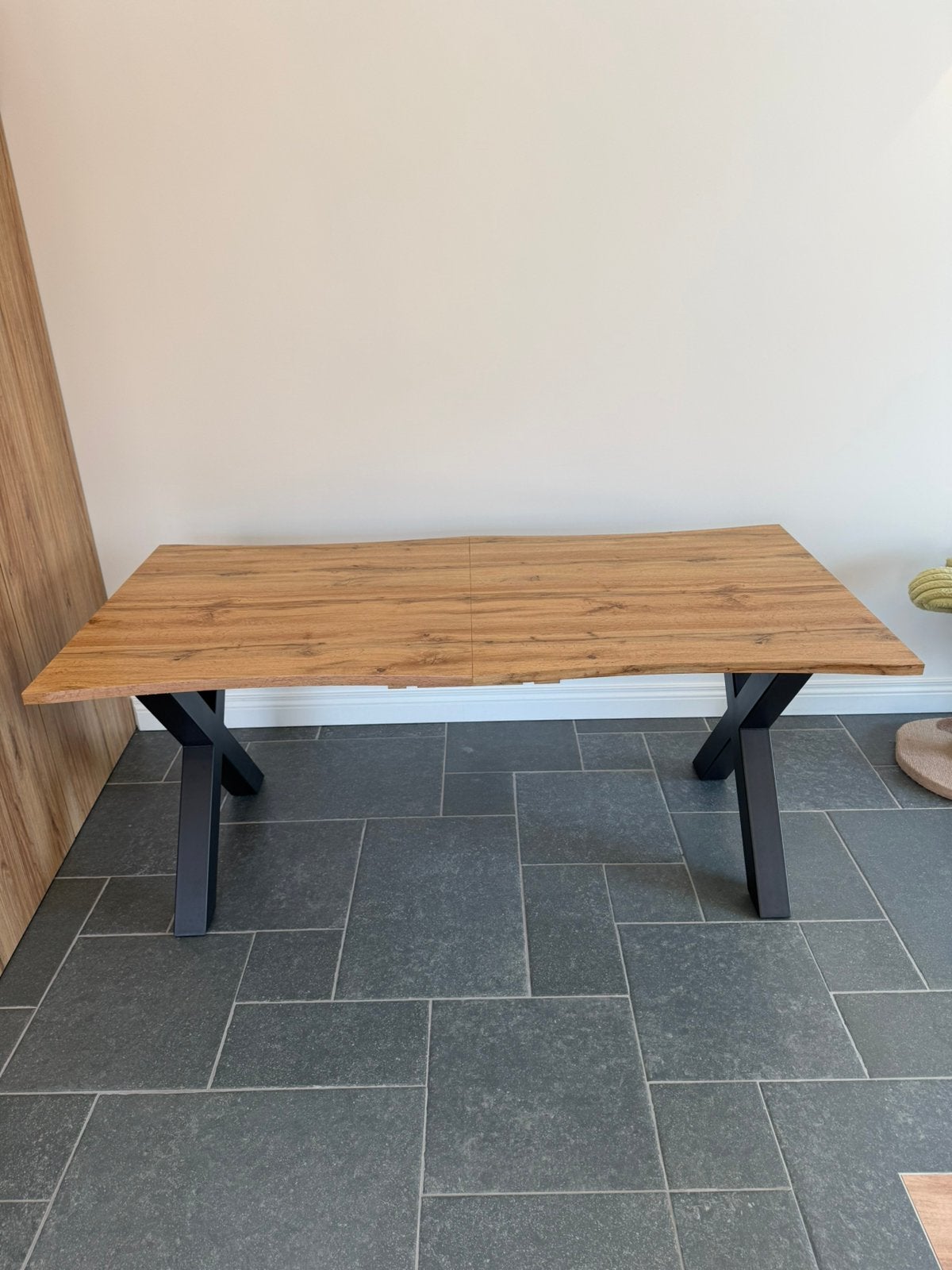 Uitschuifbare eettafel wild eik voor 4-6 personen, Huis en Inrichting, Tafels | Eettafels, Ophalen, Eikenhout, 50 tot 100 cm, Zo goed als nieuw