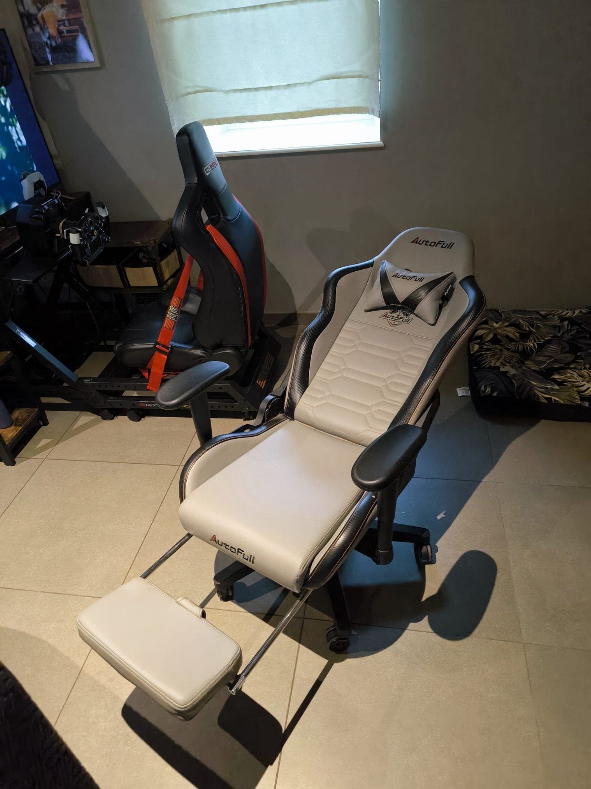 Chaise gaming / bureau AutoFull – Inclinable et réglable, Enlèvement, Ergonomique, Beige