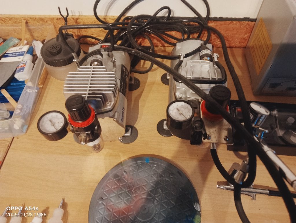 AIRBRUSCH SET  ZEER GROOT  zie foto,s, Hobby en Vrije tijd, Ophalen, Gebruikt