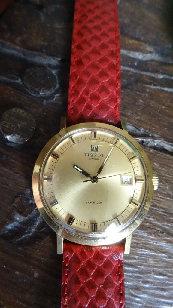 Tissot seamaster., Enlèvement, Utilisé, Cuir, Autres marques