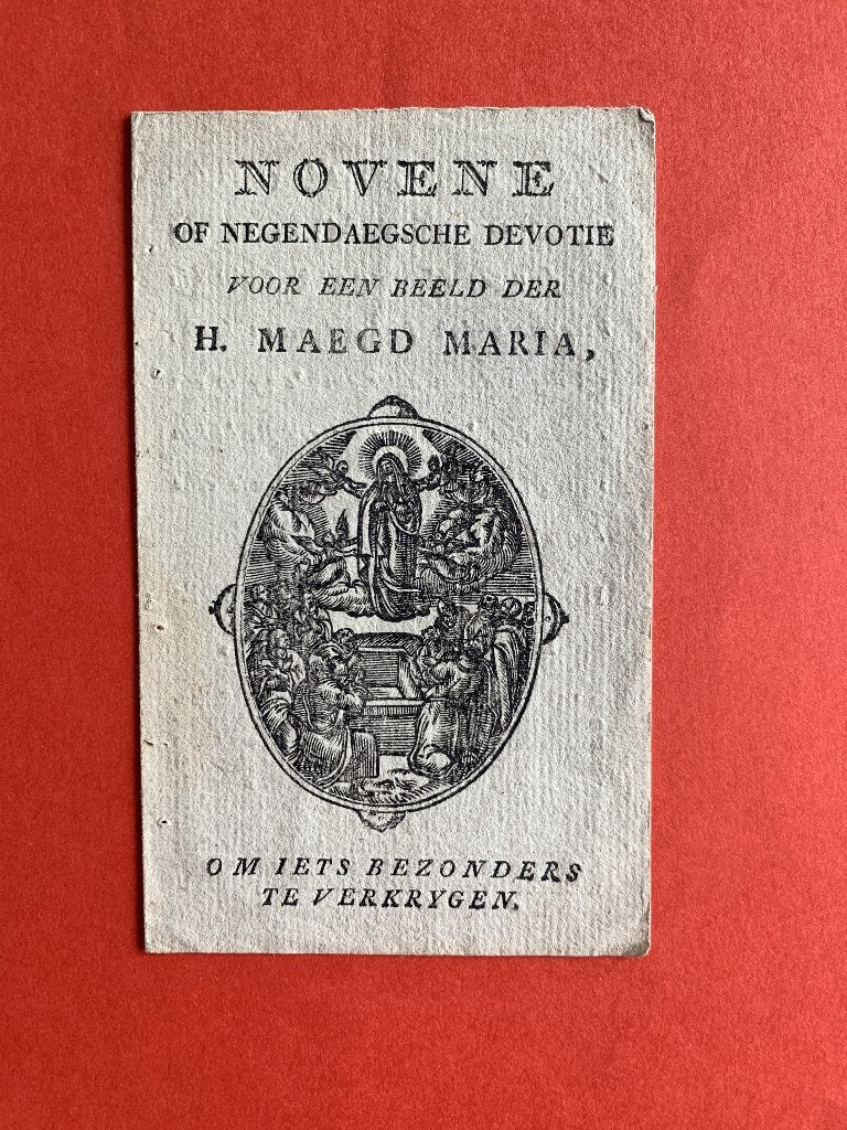18e eeuw Gravure Novene of Negendaegsche Devotie  voor..., Collections, Enlèvement ou Envoi, Utilisé, Carte ou Gravure, Christianisme | Catholique