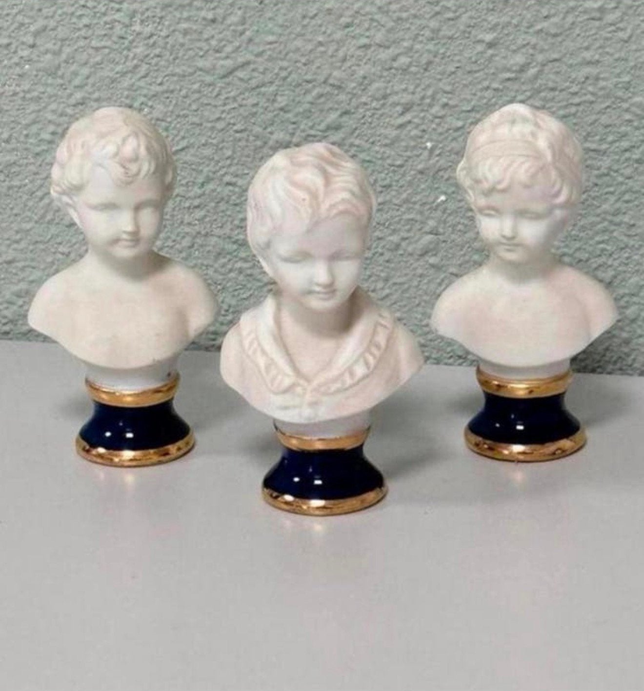 3 statues de buste en porcelaine de Capodimonte, figurines, Enlèvement ou Envoi, Marqué, Buste, Moins de 20 cm