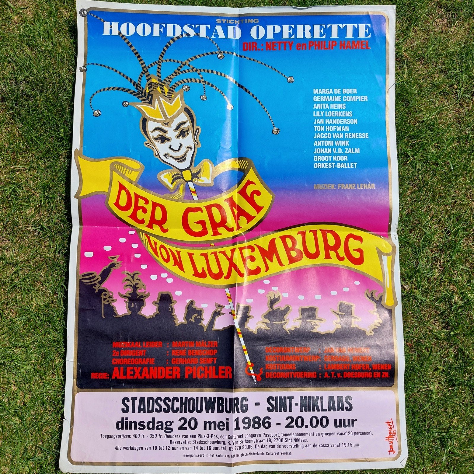 Poster Der Graf von Luxemburg  - Sint-Niklaas 1986, Ophalen of Verzenden