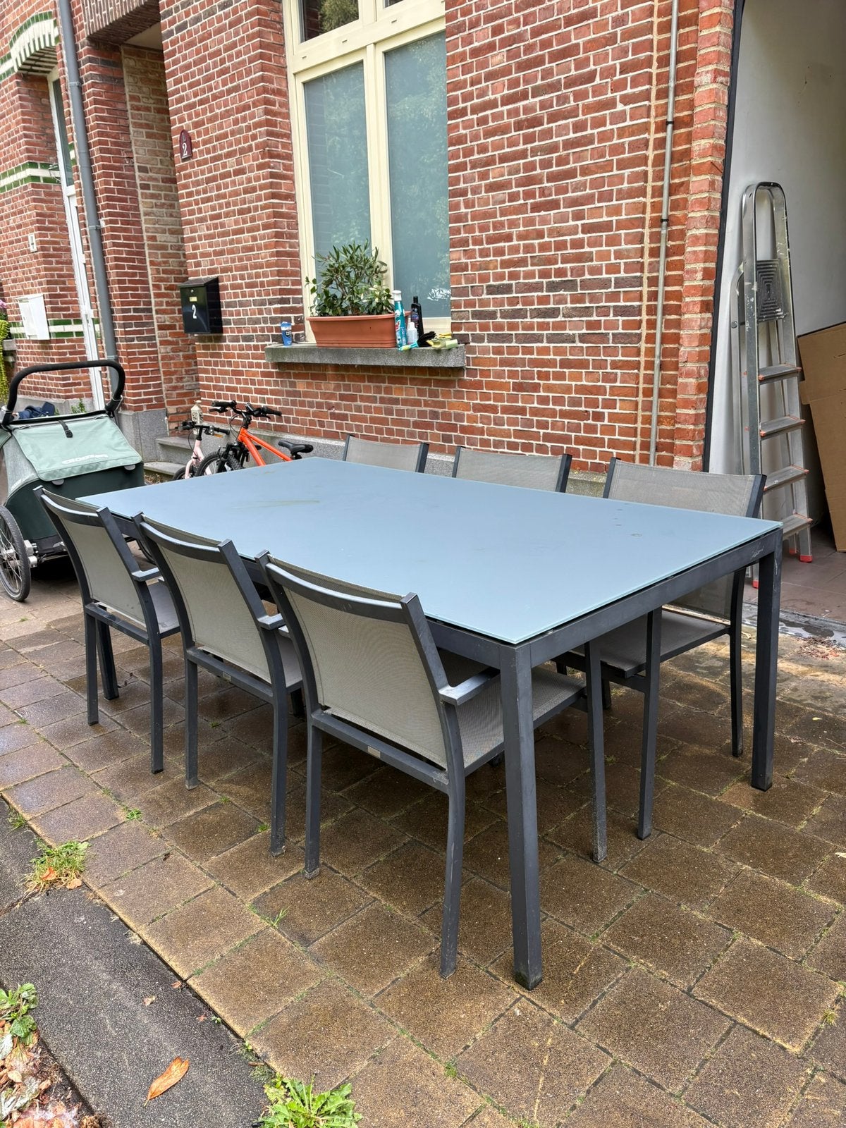 Tuintafel met 6 eetstoelen, Ophalen, Gebruikt