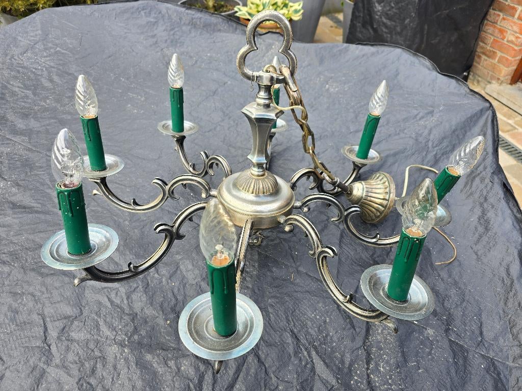 Lustre étain vintage, Enlèvement, Utilisé, Métal