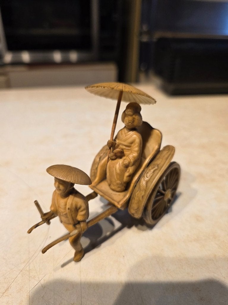 statuette pousse pousse chinois, Ophalen of Verzenden, Gebruikt, Mens
