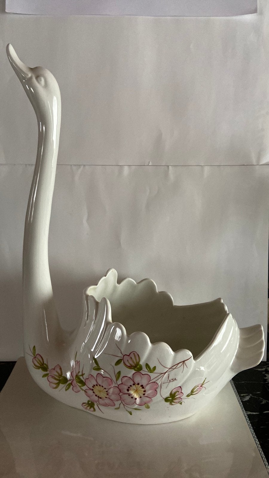 Witte zwaan keramiek Bassano, Antiquités & Art, Enlèvement ou Envoi