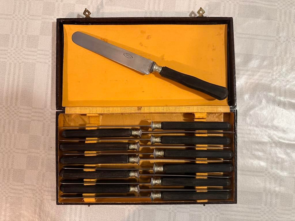 Couteaux à tartiner du 19e siècle, Enlèvement ou Envoi, Utilisé, Autres matériaux, Ensemble de couverts