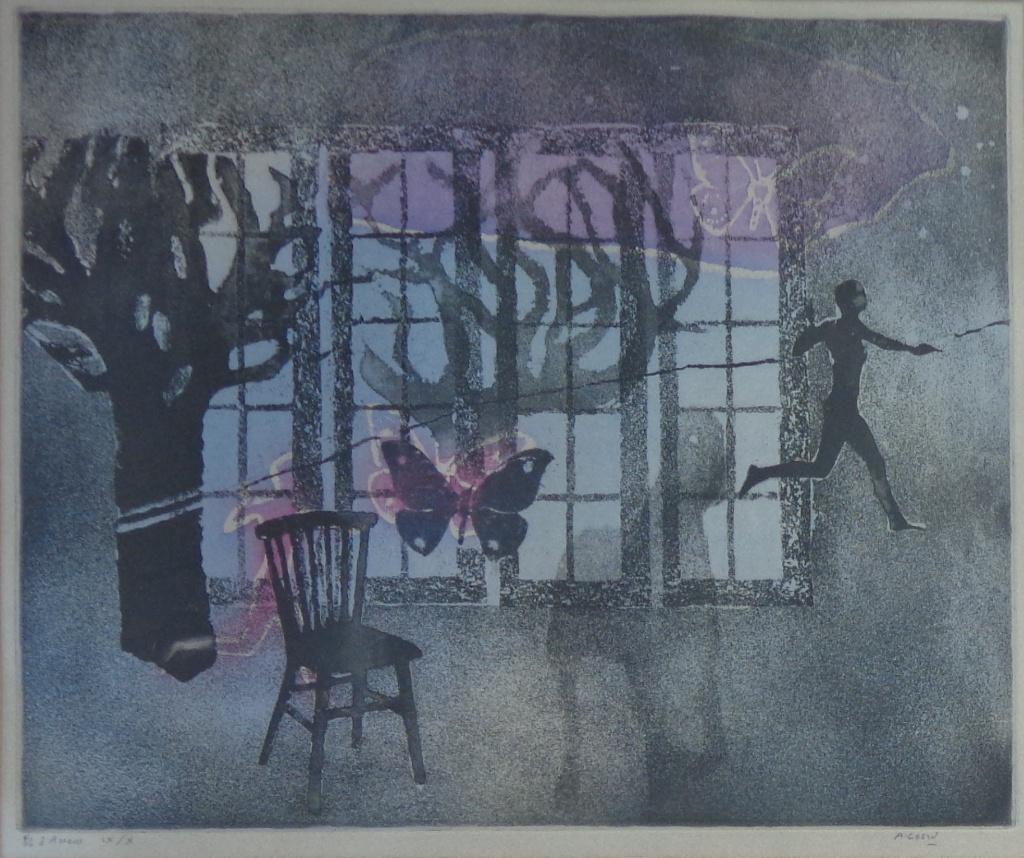 ANDRE GOEZU / FIL D'ARIANE / KLEURETS-AQUATINT 60x70cm KADER, Antiquités & Art, Enlèvement ou Envoi
