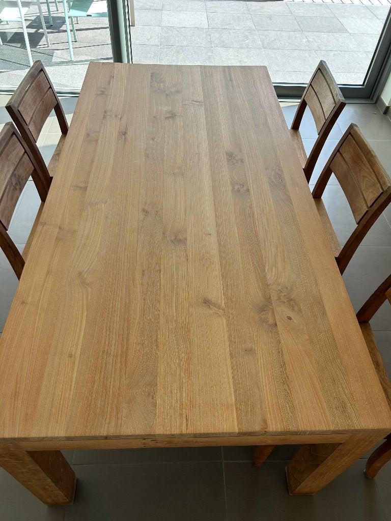 (Eet)Tafel teak met stoelen, Enlèvement, Utilisé