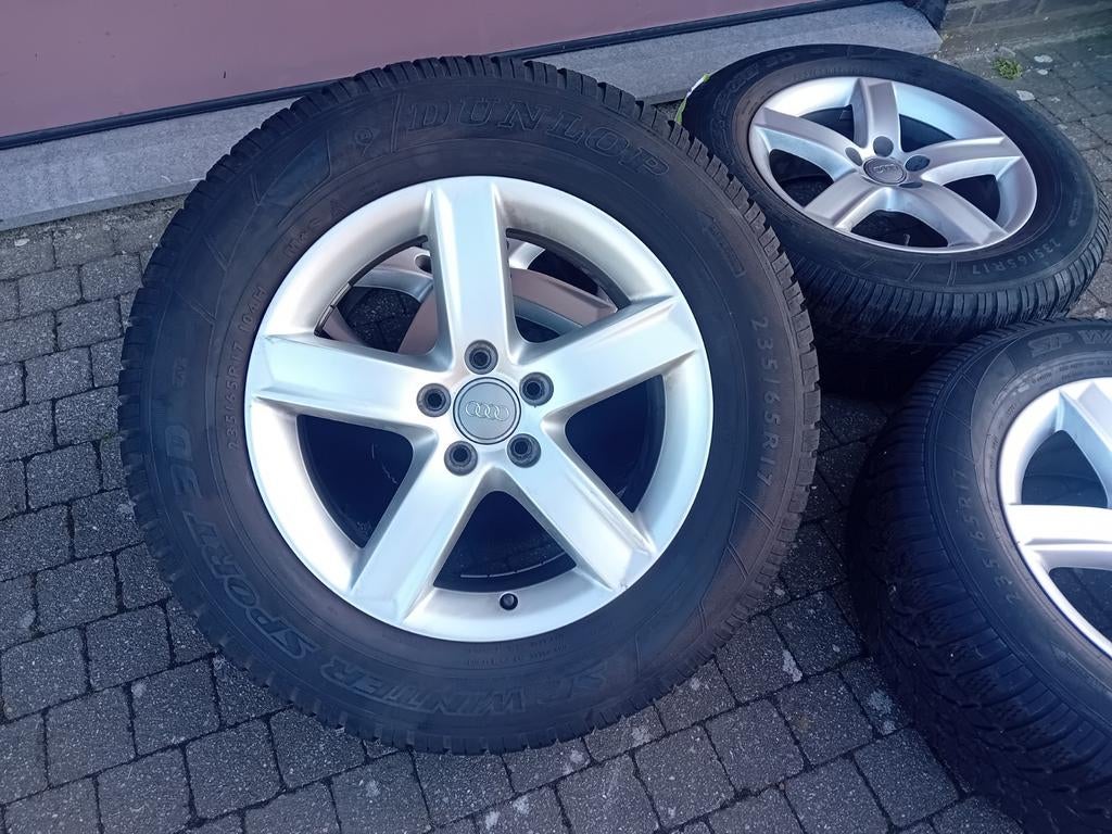 Winterbanden Dunlop velgen Audi Q5 5 X 112 17inch 5-6mm❄️, Auto-onderdelen, Banden en Velgen, Ophalen, Gebruikt, Banden en Velgen