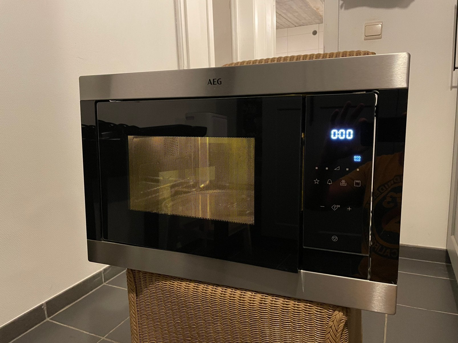 Aeg inbouw microgolf oven, Gril, Encastré, Comme neuf, Enlèvement