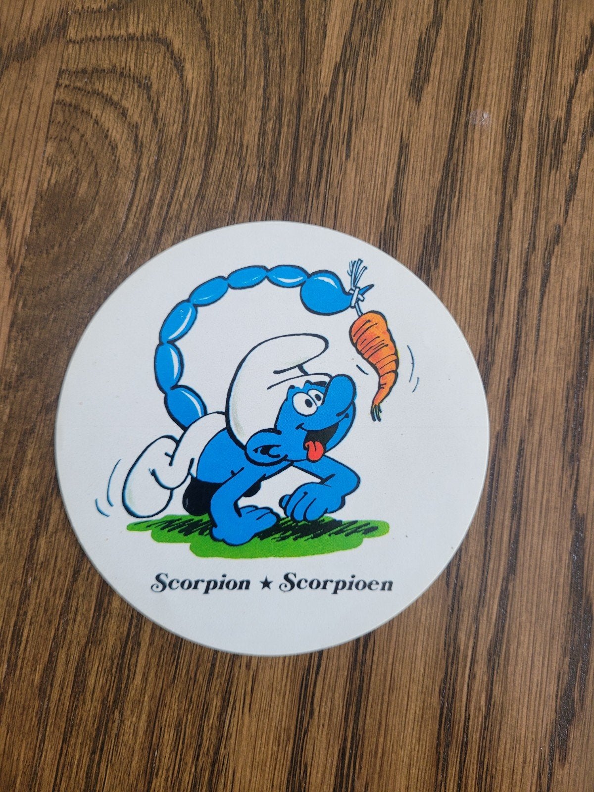 oude sticker de smurfen Milkana, Ophalen of Verzenden