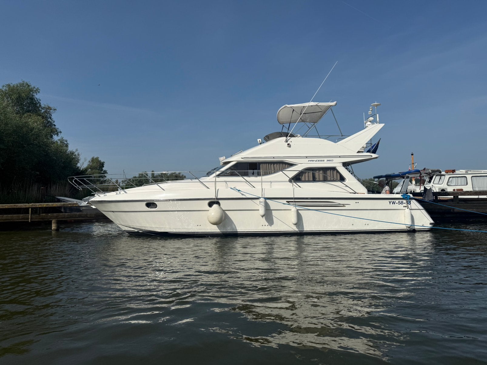 Princess 360 fly bwj 1994 te water 1996, perfecte staat, Sports nautiques & Bateaux, Bateaux à moteur & Yachts à moteur, Enlèvement