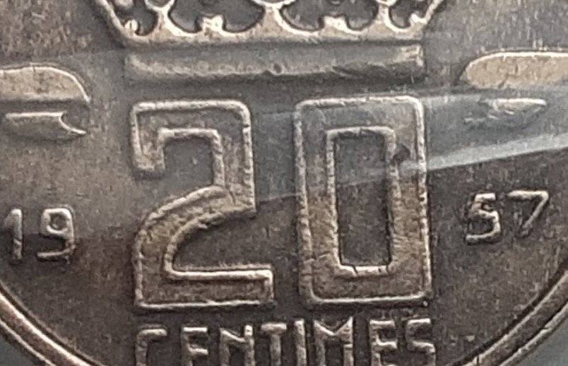 België -20 cent – 1957 FR. (Ref 020), Ophalen of Verzenden, Metaal, Losse munt
