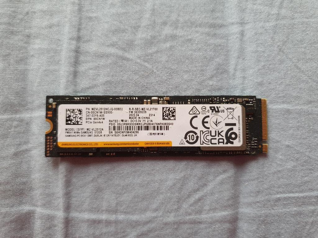 512 Gb SSD Samsung PM9A1 NVMe M.2 Type 2280 Gen 4x4, Enlèvement ou Envoi, SSD, Interne, Comme neuf