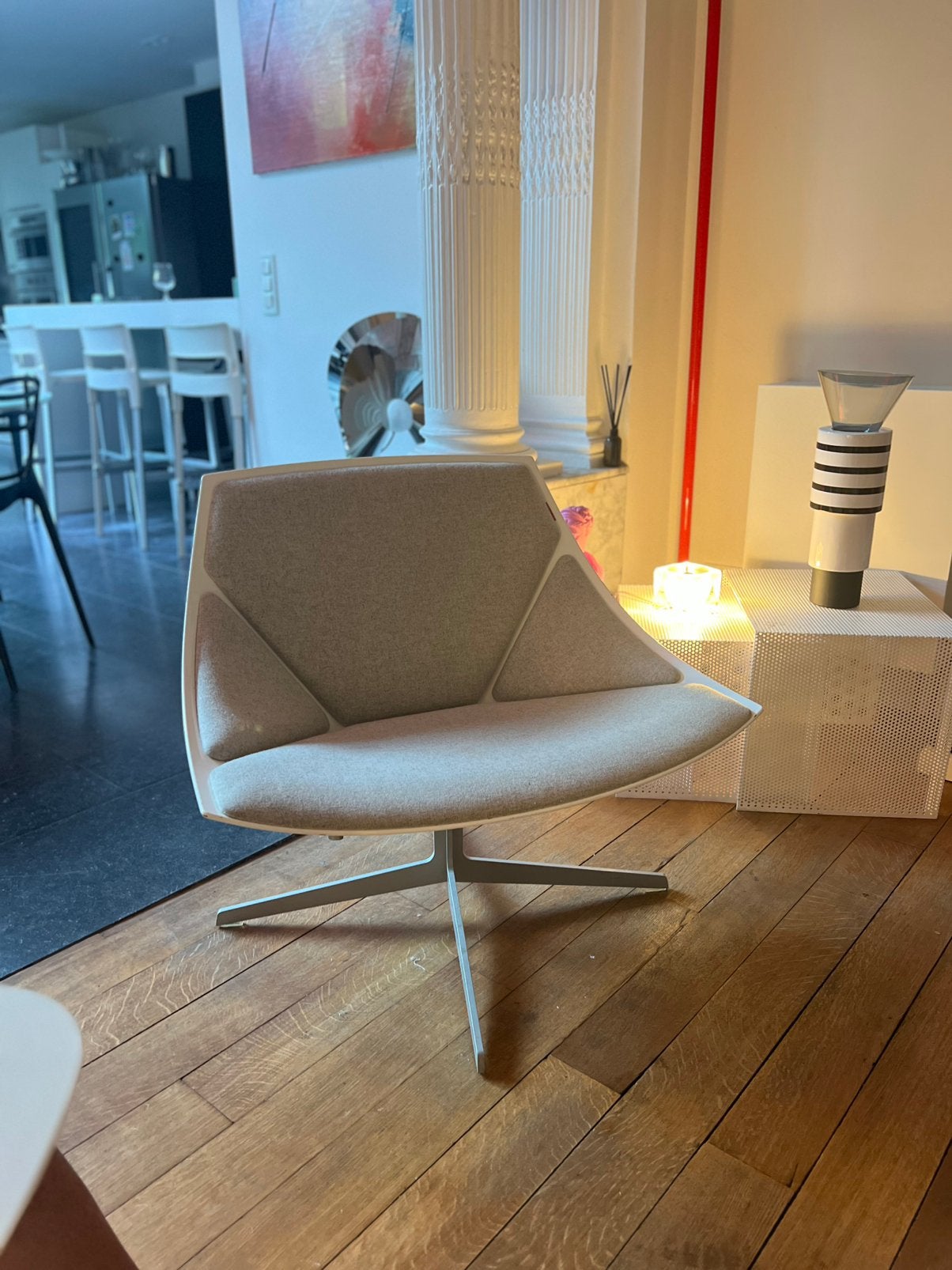 Fauteuil Space Lounge de Jehs+Laub pour Fritz Hansen, Antiek en Kunst, Kunst | Designobjecten, Ophalen, Grijs, Gesigneerd