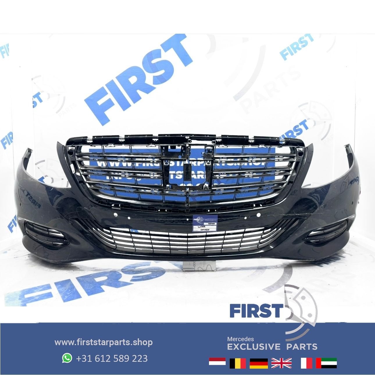 W222 VOORBUMPER ZWART WIT GRIJS FACELIFT origineel Mercedes, Gebruikt, -, Voor, Ophalen of Verzenden