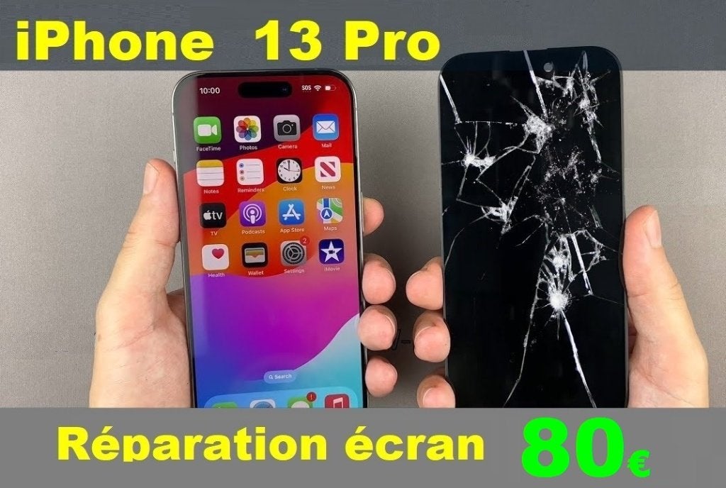 Réparation écran iPhone 13 Pro à 80€ pas cher à Bruxelles, Enlèvement, Autres types, Apple